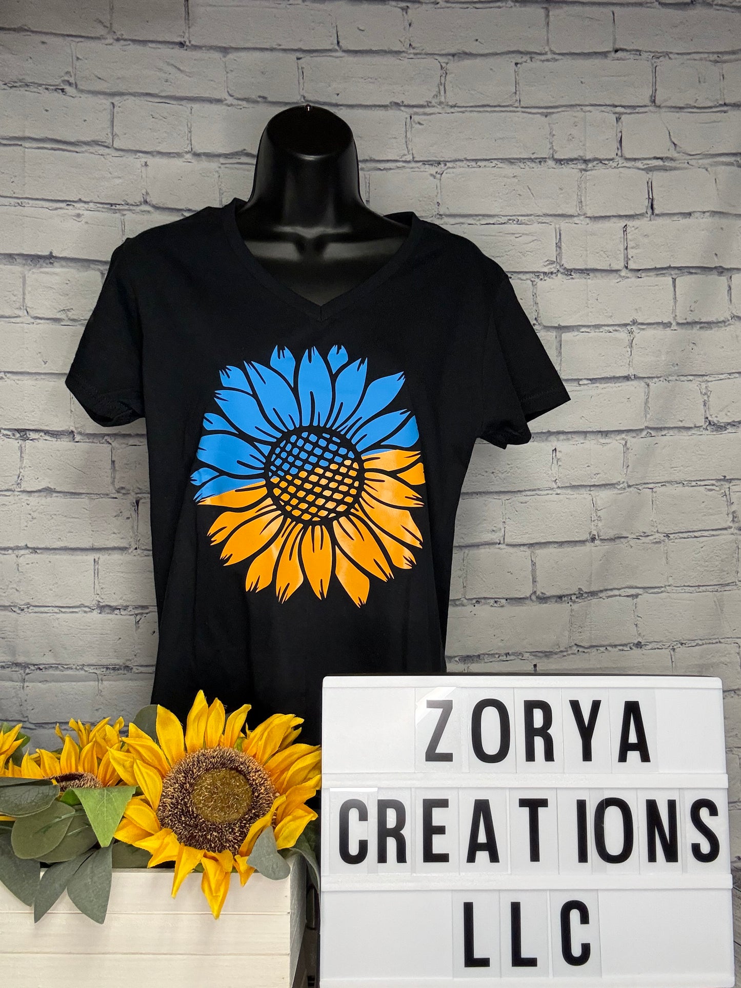 Blue and Yellow Sunflower
